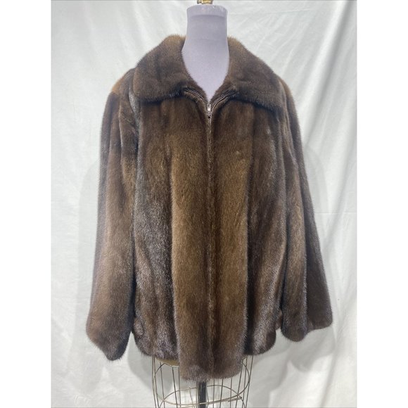 mahogany mink stroller natural bomber w/ zipper (66001) - Picture 1 of 3